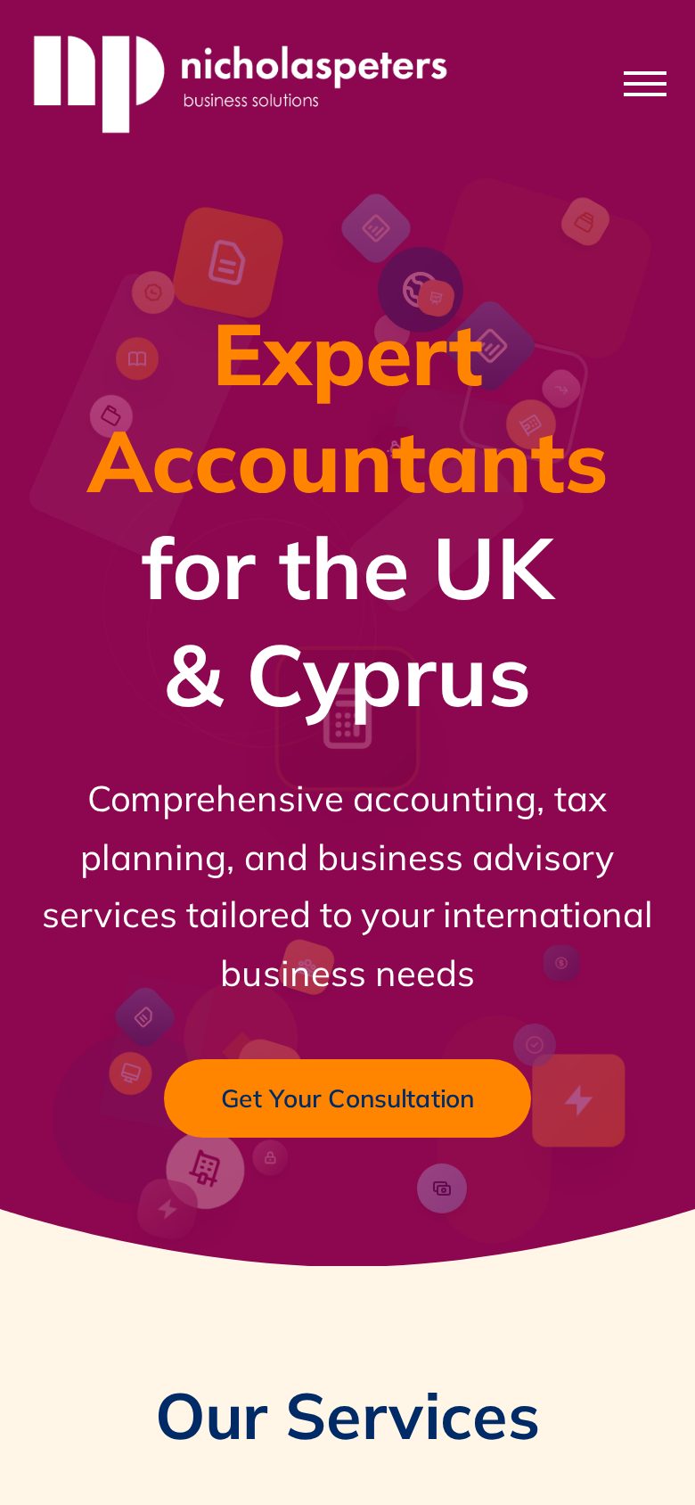 NP Accountancy website, phone